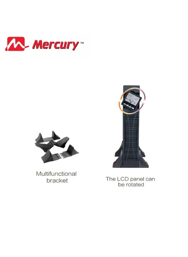 ميركيري جهاز تزويد الطاقة غير المنقطع (UPS) من ميركوري أونلاين، سعة 1.5 ألف دورة في الدقيقة، قابل للتحويل بين التثبيت على الرف والتثبيت على البرج - Image 3